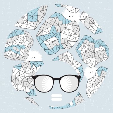 garip desen saçlı siyah baş kadın.