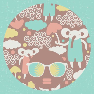 saç garip desenli siyah baş kadın.