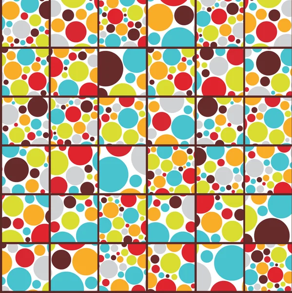 Fond de cellule sans couture avec des points colorés . — Image vectorielle