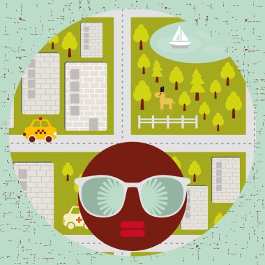 saç garip desenli siyah baş kadın.