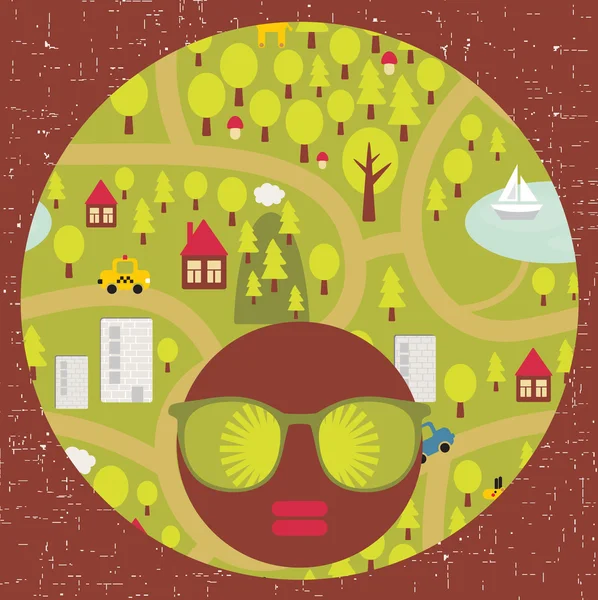 saç garip desenli siyah baş kadın.