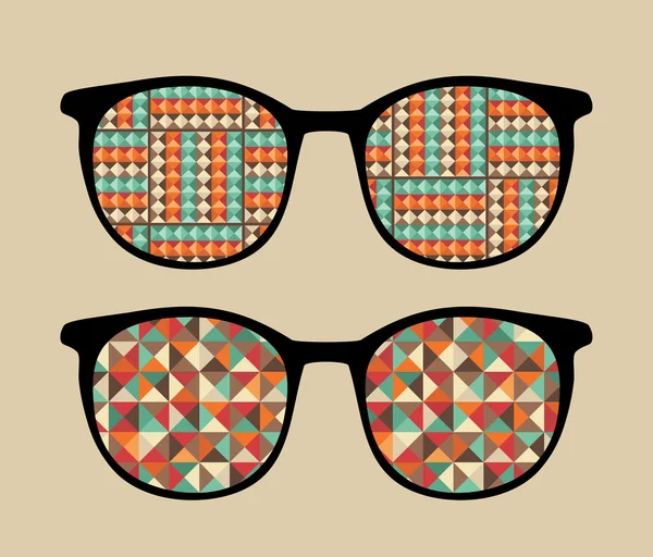 Gafas de sol retro con reflejo en ella . — Archivo Imágenes Vectoriales