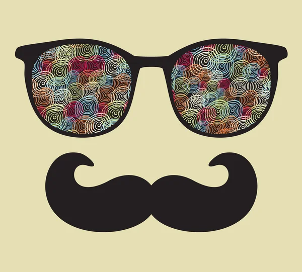 Gafas de sol retro con reflejo para hipster . — Archivo Imágenes Vectoriales