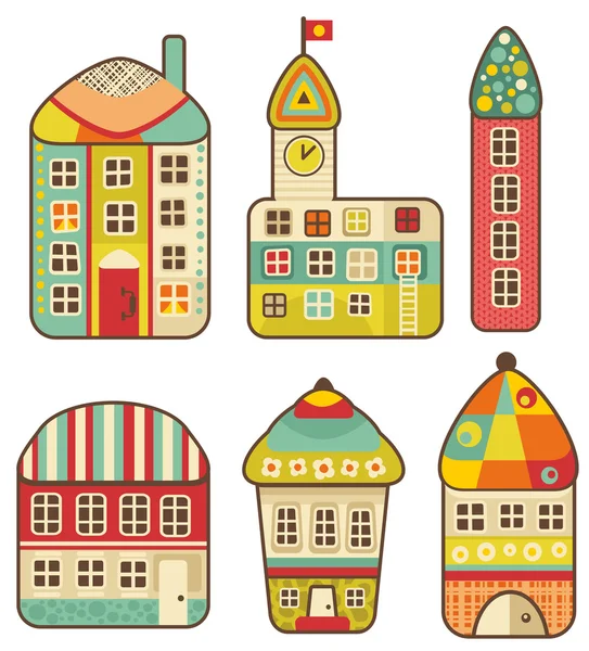 Collection de maisons mignonnes . — Image vectorielle