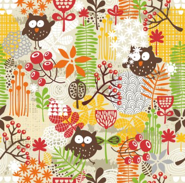 Baykuşlar ile güzel sorunsuz doku.