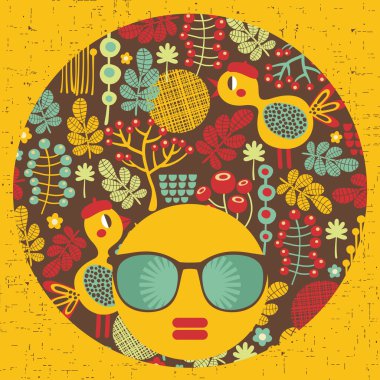 garip saçlı siyah baş kadın.