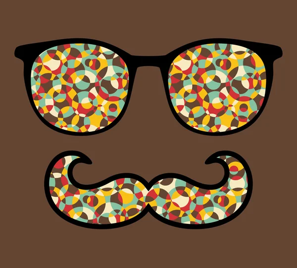 Retro zonnebril met reflectie voor hipster. — Stockvector