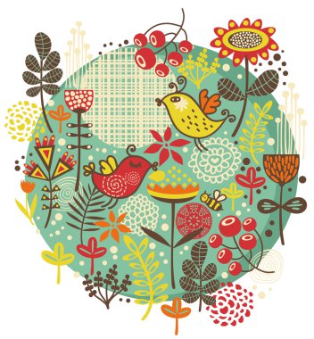 kuşlar, çiçekler ve diğer doğa.