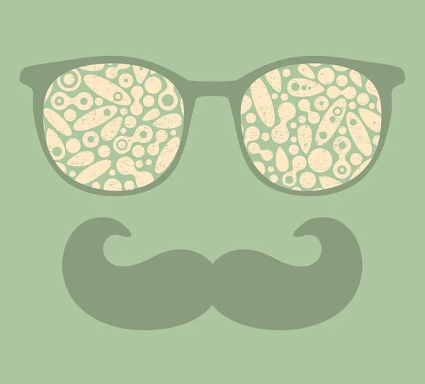 Retro zonnebril met reflectie voor hipster. — Stockvector