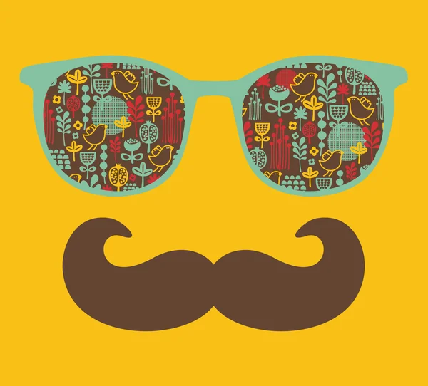 Gafas de sol retro con reflejo para hipster . — Vector de stock