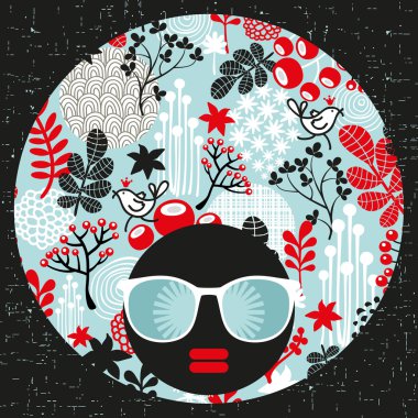 garip saçlı siyah baş kadın.