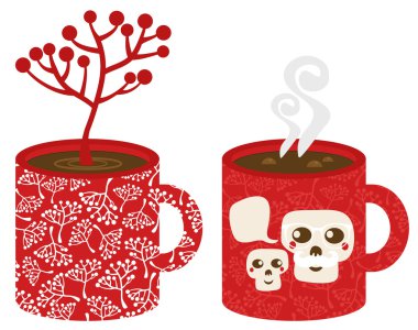 Two red cups.