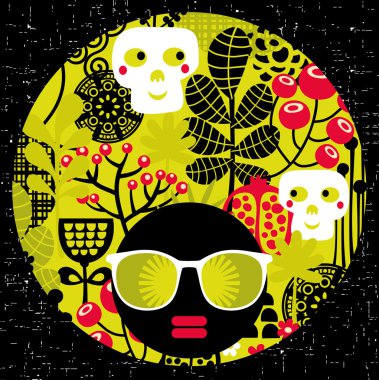 garip saçlı siyah baş kadın.