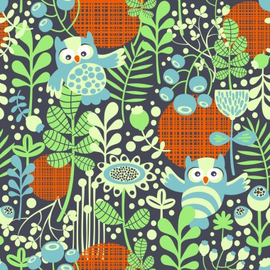 Baykuşlar ile güzel sorunsuz doku.