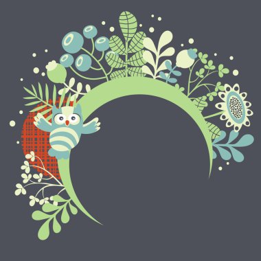 kuşlar ve çiçekler banner güzel kartı.