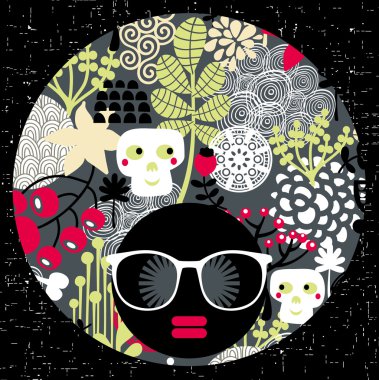 garip saçlı siyah baş kadın.