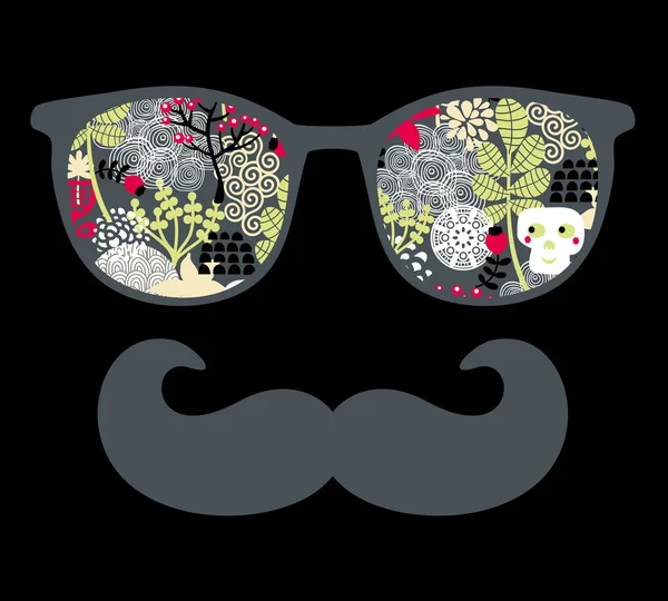 Ρετρό γυαλιά ηλίου με αντανάκλαση για hipster. — Διανυσματικό Αρχείο