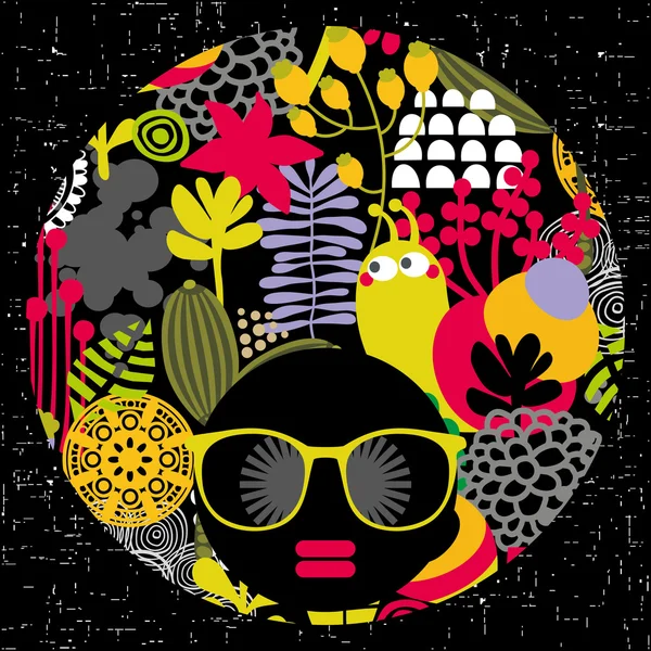 garip saçlı siyah baş kadın.