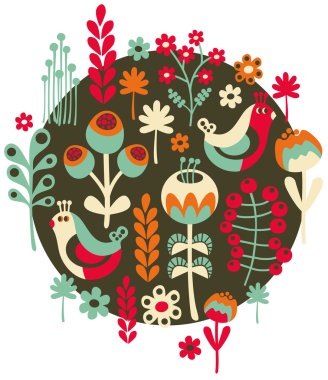 kuşlar, çiçekler ve diğer doğa.