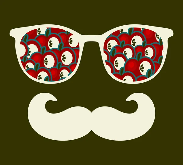 Retrosolbriller med refleksjon for hipster . – stockvektor