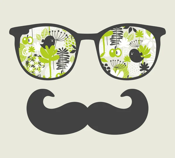 Ρετρό γυαλιά ηλίου με αντανάκλαση για hipster. — Διανυσματικό Αρχείο