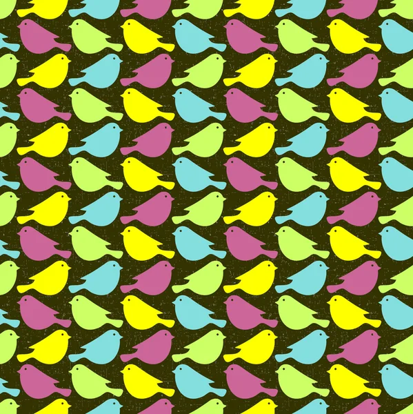 Färgglada fåglar seamless mönster. — Stock vektor