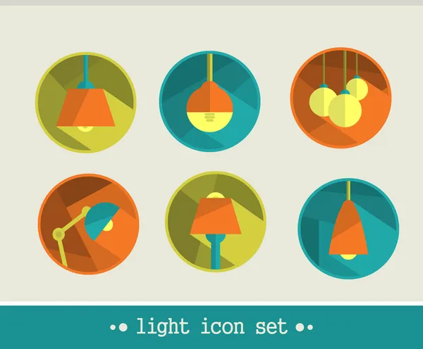 Set di icone della lampada . — Vettoriale Stock