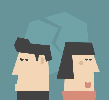 Young couple  having relationship problems. clipart