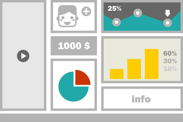 Menú web de negocios con cara de chica . — Archivo Imágenes Vectoriales