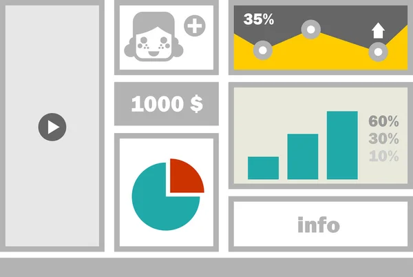 Menú web de negocios con cara de chico . — Archivo Imágenes Vectoriales