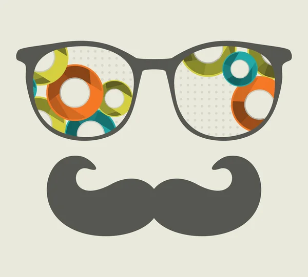 Gafas de sol retro con reflejo para hipster . — Vector de stock