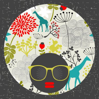 desen saçlı siyah baş kadın.