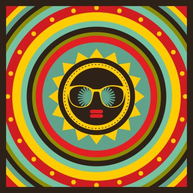 Güneş ve siyah kadın yüzü ile kapak yaz.