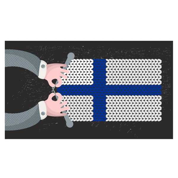 Ручної роботи Прапор Фінляндії. — стоковий вектор