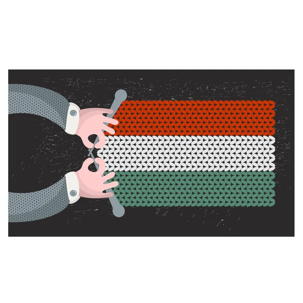 Hand made flag of Hungary. — Stock Vector