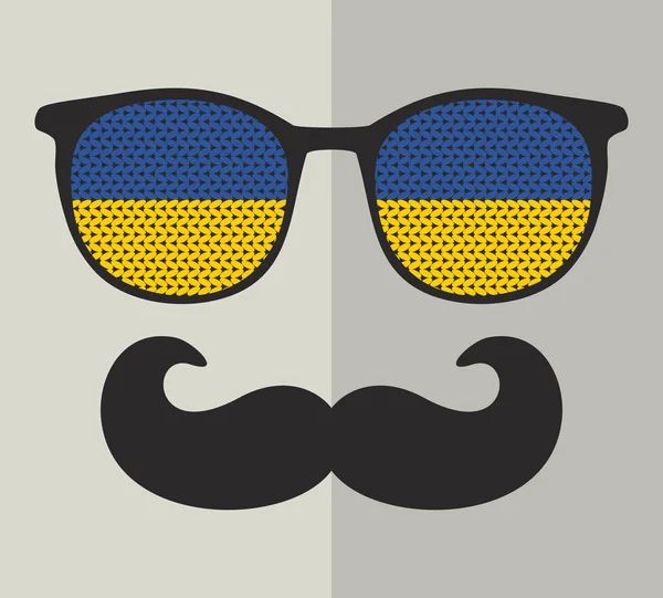 Retro zonnebril met reflectie voor hipster. — Stockvector