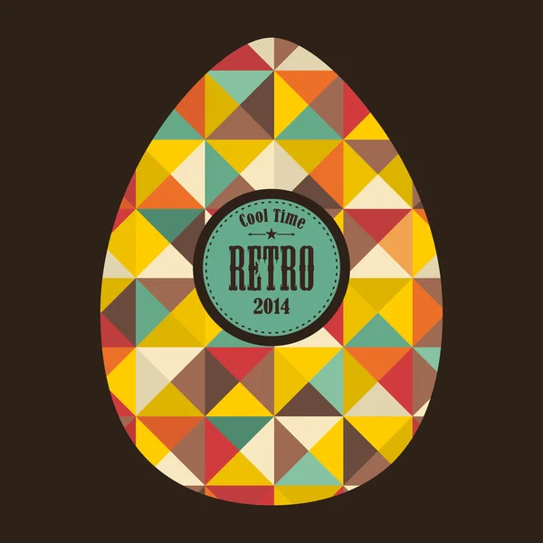 Easter egg in retro style. — Stock Vector