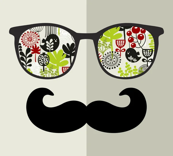 Retro zonnebril met reflectie voor hipster. — Stockvector