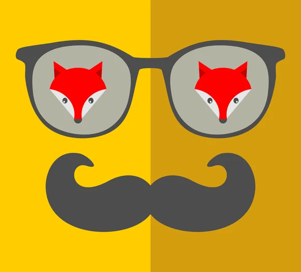 Gafas retro con reflejo para hipster . — Vector de stock