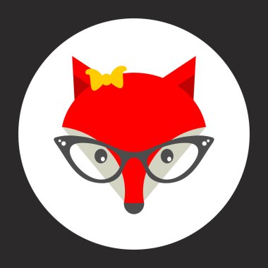 hipster fox etiketi.