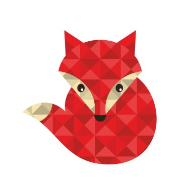 küçük kırmızı tilki yapılmış üçgen.