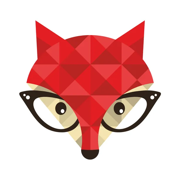 Hipster emblema con zorro . — Vector de stock