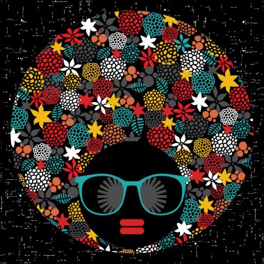 garip saçlı siyah baş kadın.