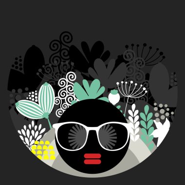 garip saçlı siyah baş kadın.