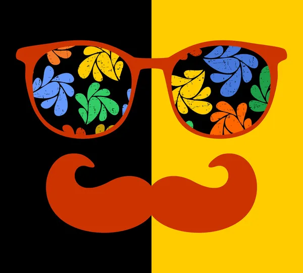 Gafas de sol retro con reflejo para hipster . — Vector de stock