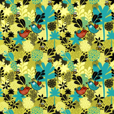 kuşlar ile yuvarlak kalıp.