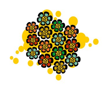 garip çiçek topları ile desen.