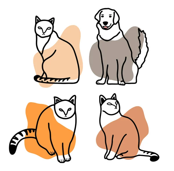 系列宠物猫成行，艺术风格时尚. — 图库矢量图片