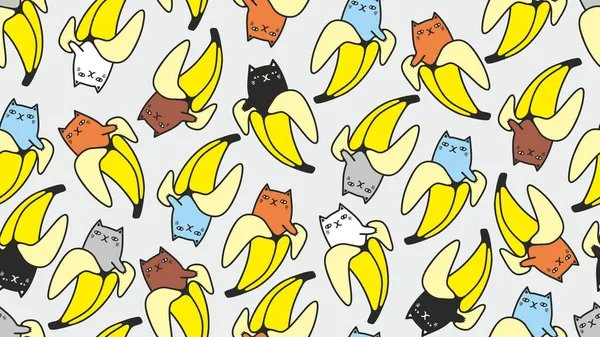 Funny cat seamless pattern for children fabric or adult surface design. — Stock Vector