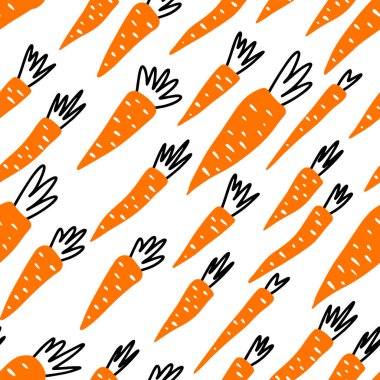 Elle çizilmiş havuçlarla kusursuz desen..